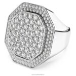 koktailový prsteň dextera tvar osemuholníka, biela, rhodiovaná B8ZNT1027 Swarovski šperky