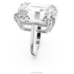 koktailový prsteň mesmera osemhranný výbrus, biely, rhodiovaný B8ZNT1029 Swarovski šperky - Image 4