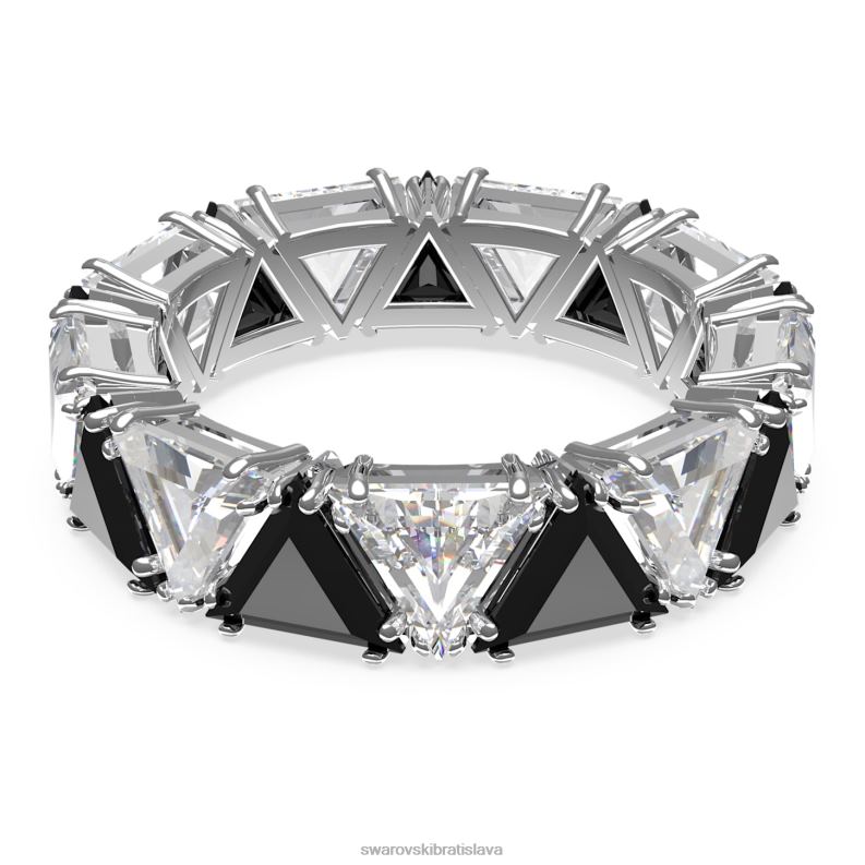 koktailový prsteň ortyx trojuholníkový strih, čierny, rhodiovaný B8ZNT1050 Swarovski šperky - Image 1