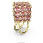 kokteilový prsteň curiosa hranatý rez, oranžová, pozlátená B8ZNT1061 Swarovski šperky - Image 3