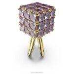 kokteilový prsteň curiosa hranatý strih, fialová, pozlátená B8ZNT1056 Swarovski šperky - Image 4