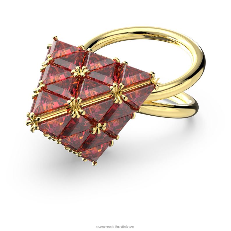 kokteilovy_prsten_curiosa_trojuholnikovy_strih_cerveny_pozlateny_b8znt1062_swarovski_sperky.jpg kokteilový prsteň curiosa trojuholníkový strih, červený, pozlátený B8ZNT1062 Swarovski šperky - Image 1