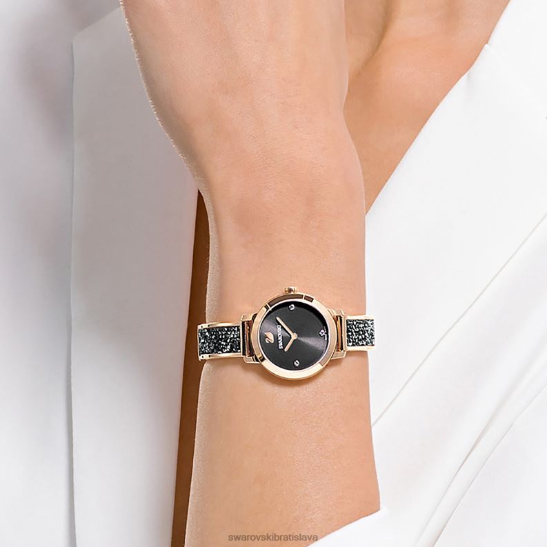 kozmické rockové hodinky švajčiarska výroba, kovový náramok, šedá, farba šampanského zlata B8ZNT1139 Swarovski príslušenstvo - Image 2