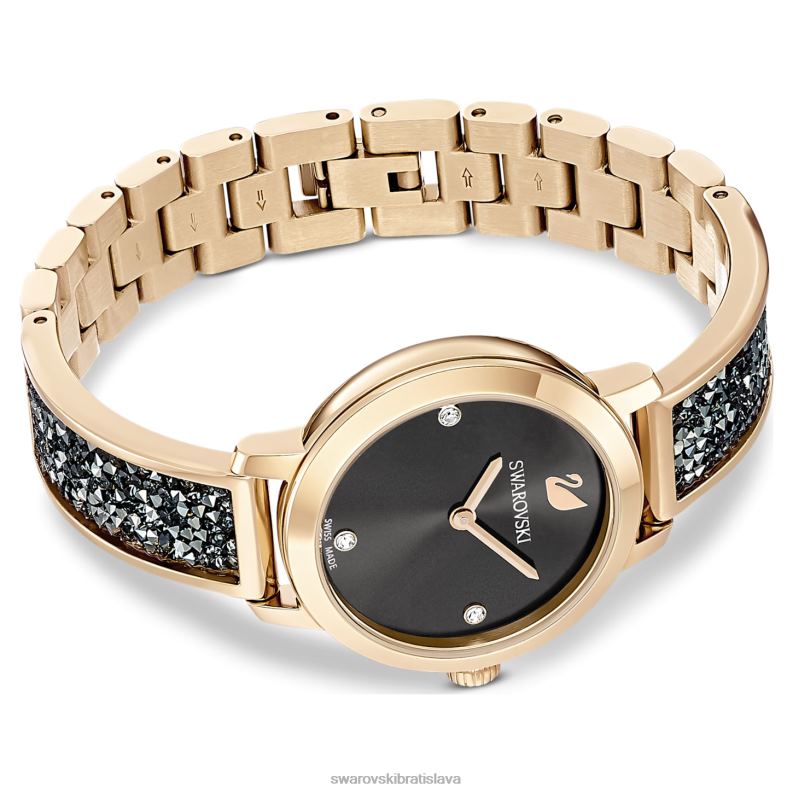 kozmické rockové hodinky švajčiarska výroba, kovový náramok, šedá, farba šampanského zlata B8ZNT1139 Swarovski príslušenstvo - Image 4