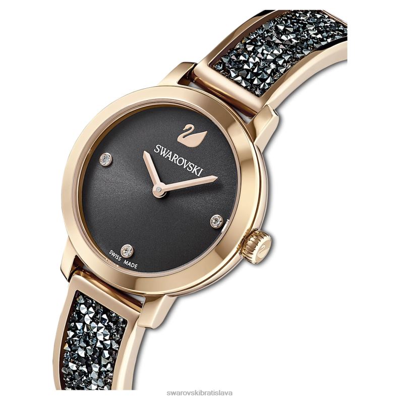kozmické rockové hodinky švajčiarska výroba, kovový náramok, šedá, farba šampanského zlata B8ZNT1139 Swarovski príslušenstvo - Image 5