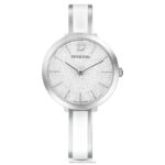 krištáľové rozkošné hodinky švajčiarska výroba, kovový náramok, biely, nehrdzavejúca oceľ B8ZNT1228 Swarovski príslušenstvo