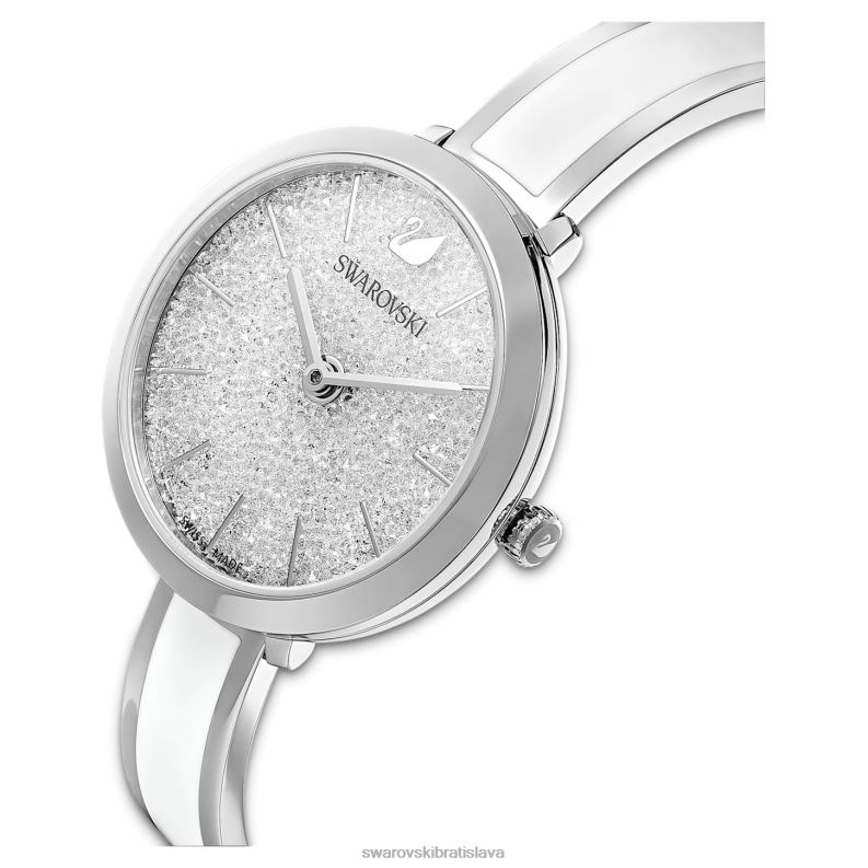 krištáľové rozkošné hodinky švajčiarska výroba, kovový náramok, biely, nehrdzavejúca oceľ B8ZNT1228 Swarovski príslušenstvo - Image 4
