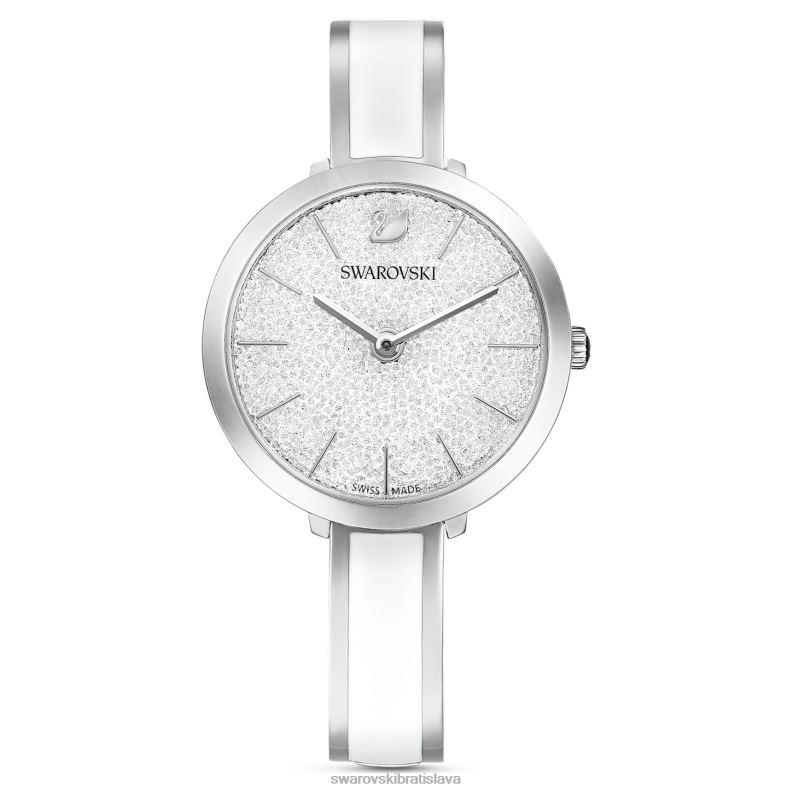 krištáľové rozkošné hodinky švajčiarska výroba, kovový náramok, biely, nehrdzavejúca oceľ B8ZNT1228 Swarovski príslušenstvo - Image 1