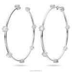 kruhové náušnice constella okrúhly výbrus, biely, rhodiovaný B8ZNT885 Swarovski šperky - Image 3