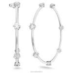 kruhové náušnice constella okrúhly výbrus, biely, rhodiovaný B8ZNT885 Swarovski šperky - Image 4