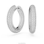 kruhové náušnice dextera biela, rhodiovaná B8ZNT895 Swarovski šperky