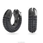 kruhové náušnice dextera čierna, ruténiová B8ZNT920 Swarovski šperky