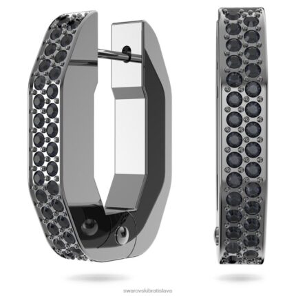 kruhové náušnice dextera osemuholníkový tvar, čierna, ruténiová B8ZNT899 Swarovski šperky