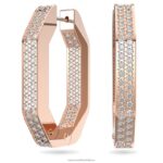 kruhové náušnice dextera v tvare osemuholníka, biele, pozlátené ružovým zlatom B8ZNT893 Swarovski šperky