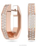 kruhové náušnice dextera v tvare osemuholníka, biele, pozlátené ružovým zlatom B8ZNT898 Swarovski šperky