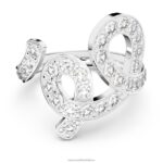 krúžok fluenta znovu zapálené kryštály, biele, rhodiované B8ZNT1094 Swarovski šperky
