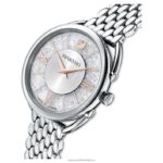 kryštalické glam hodinky švajčiarska výroba, kovový náramok, strieborný tón, nehrdzavejúca oceľ B8ZNT1245 Swarovski príslušenstvo - Image 5
