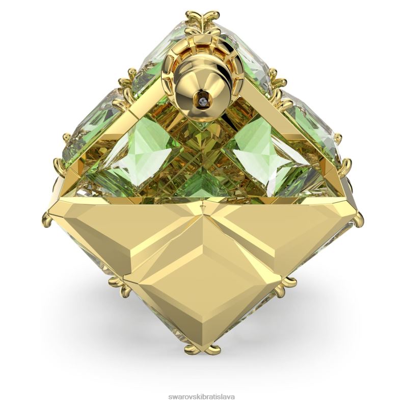 kuriózna napichovacia náušnica jednoduché, štvorcový rez, zelené, pozlátené B8ZNT976 Swarovski šperky - Image 4