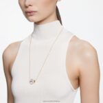 kuriózny náhrdelník plávajúci šatón, ružový, pozlátený B8ZNT149 Swarovski šperky - Image 2