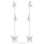 lilia visiace náušnice motýľ, modrá, rhodiovaná B8ZNT766 Swarovski šperky