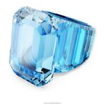 lucentný koktailový prsteň osemhranný strih, modrá B8ZNT1039 Swarovski šperky