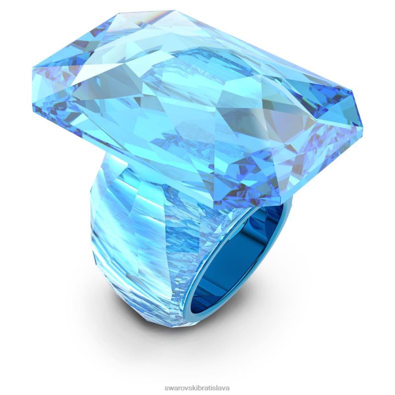 lucentný koktailový prsteň oversized krištáľ, osemhranný brus, modrý B8ZNT1078 Swarovski šperky - Image 3
