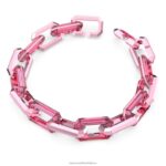 lucentný náhrdelník vyhlásenie, ružové B8ZNT153 Swarovski šperky - Image 3