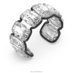 manžeta na harmóniu nadrozmerné plávajúce kryštály, biela, povrchová úprava zmiešaný kov B8ZNT616 Swarovski šperky - Image 4