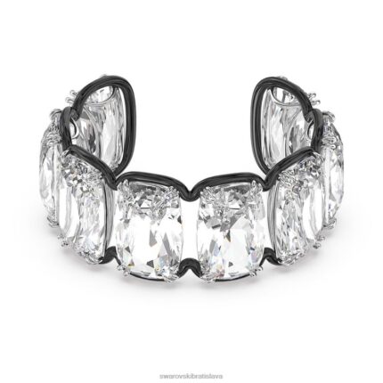 manžeta na harmóniu nadrozmerné plávajúce kryštály, biela, povrchová úprava zmiešaný kov B8ZNT616 Swarovski šperky