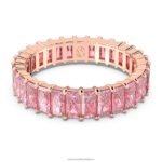 matricový krúžok bagetový rez, ružový, pozlátený ružovým zlatom B8ZNT1000 Swarovski šperky