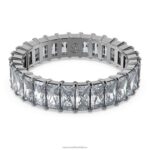 matricový krúžok bagetový rez, sivý, ruténiový B8ZNT994 Swarovski šperky