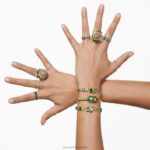 matricový krúžok okrúhly strih, zelená, pozlátená B8ZNT995 Swarovski šperky - Image 6