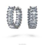 matrix kruhové náušnice bagetový rez, sivý, ruténiový B8ZNT866 Swarovski šperky