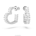 matrix kruhové náušnice srdce, biele, rhodiované B8ZNT878 Swarovski šperky