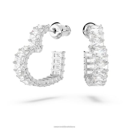 matrix kruhové náušnice srdce, biele, rhodiované B8ZNT878 Swarovski šperky
