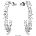 mesmera kruhové náušnice zmiešané rezy, biele, rhodiované B8ZNT932 Swarovski šperky - Image 2