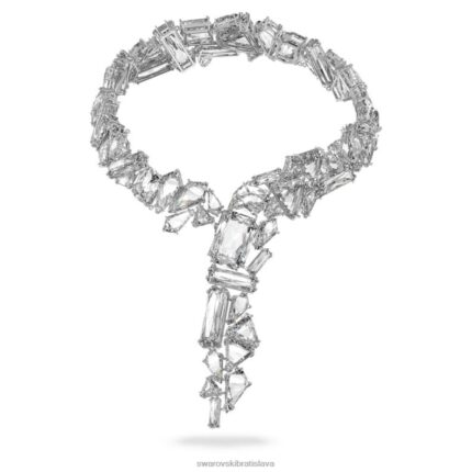 mesmera y náhrdelník nadrozmerné kryštály, biele, rhodiované B8ZNT150 Swarovski šperky