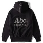 mikina s kapucňou oslnivých bezfarebných predmetov čierna B8ZNT1509 Swarovski mikiny s kapucňou - Image 3