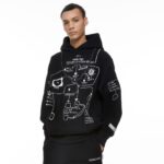 mikina s kapucňou oslnivých bezfarebných predmetov čierna B8ZNT1509 Swarovski mikiny s kapucňou - Image 7