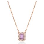 millenia náhrdelník osemhranného strihu fialová, pozlátená ružovým zlatom B8ZNT71 Swarovski šperky