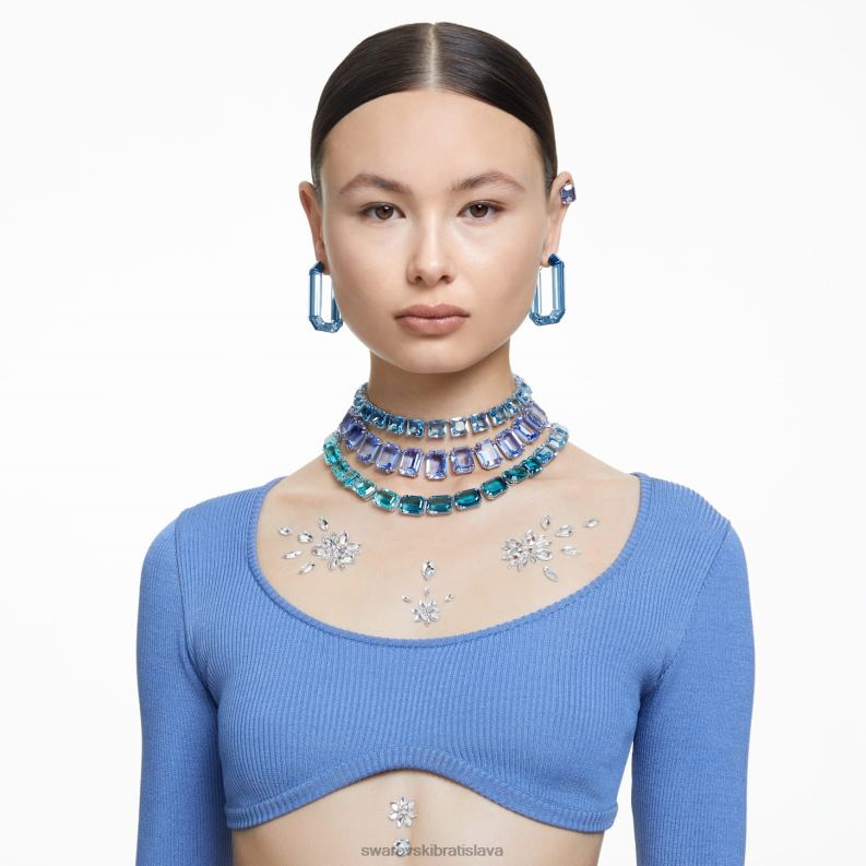 millenia náhrdelník osemhranného strihu nadrozmerné kryštály, modré, rhodiované B8ZNT148 Swarovski šperky - Image 5
