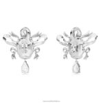módne labuťkové klipsové náušnice labuť, biela, rhodiovaná B8ZNT948 Swarovski šperky - Image 5