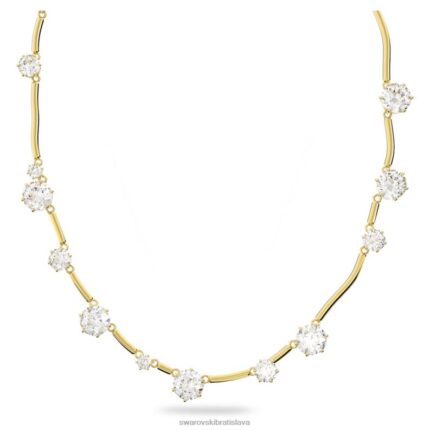 náhrdelník constella zmiešané okrúhle výbrusy, biele, pozlátené B8ZNT99 Swarovski šperky