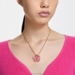 náhrdelník florere kvet, ružový, pozlátený B8ZNT69 Swarovski šperky - Image 2