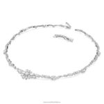 náhrdelník gema zmiešané rezy, kvet, biela, rhodiované B8ZNT20 Swarovski šperky - Image 3