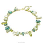 náhrdelník gema zmiešané strihy, zelené, pozlátené B8ZNT112 Swarovski šperky