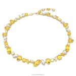 náhrdelník gema zmiešané strihy, žltá, pozlátená B8ZNT8 Swarovski šperky