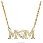 náhrdelník na deň matiek srdce, biele, pozlátené B8ZNT243 Swarovski šperky