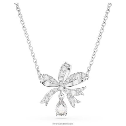 náhrdelník volta mašlička, biela, rhodiovaná B8ZNT258 Swarovski šperky