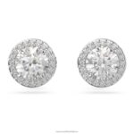 napichovacie náušnice constella kruhový rez, dlažba, biela, rhodiovaná B8ZNT658 Swarovski šperky